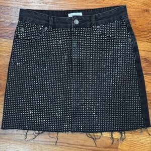 Topshop Black Studded Mini Skirt